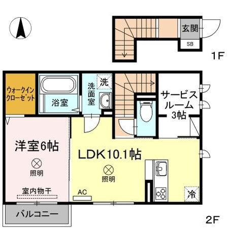 大元駅 徒歩20分 2階の物件間取画像